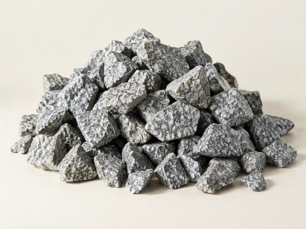 Representative pile of 20mm coarse granite aggregate