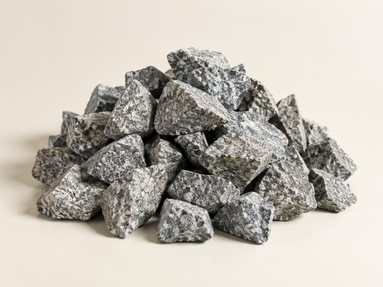 Representative pile of 40mm coarse granite aggregate